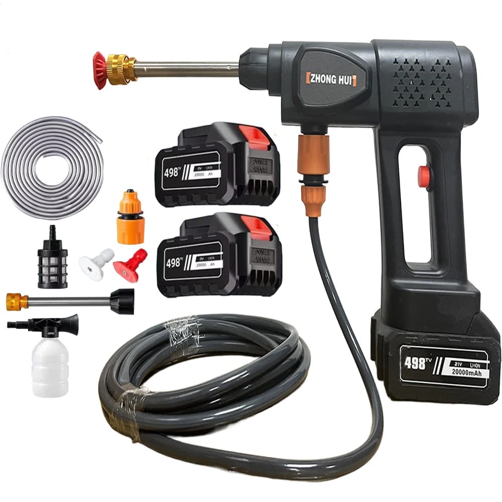Electric High Pressure Water Gun 60Bar Car Wash Gun Washer Portable Wireless High Pressure Cleaner With Battery Car Cleaning Kit